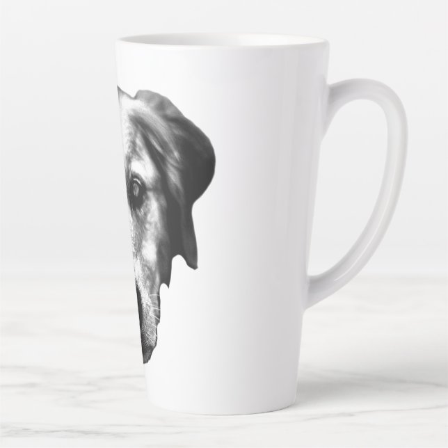 Caneca De Café Latte Companheiro de madrugada em monocromo (Direita)