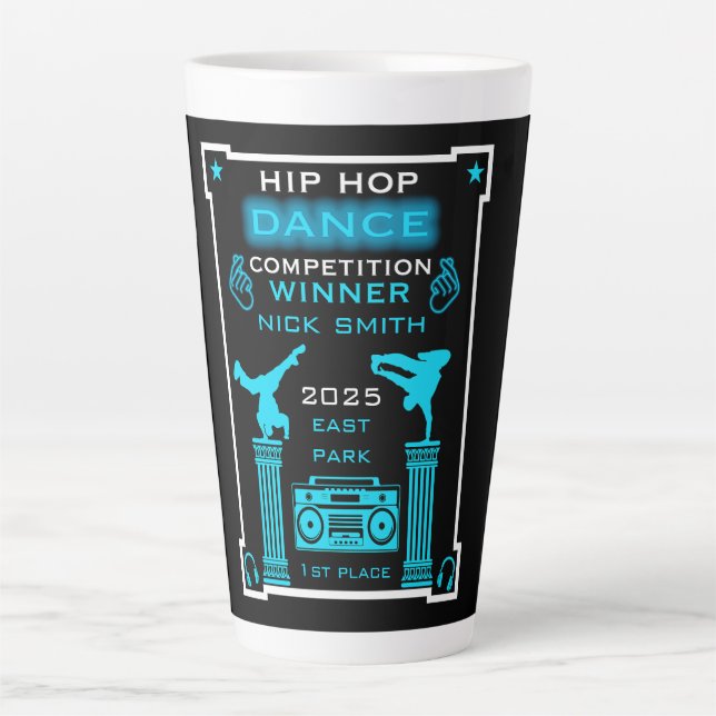 Caneca De Café Latte Competição de dança Hip Hop (Frente)