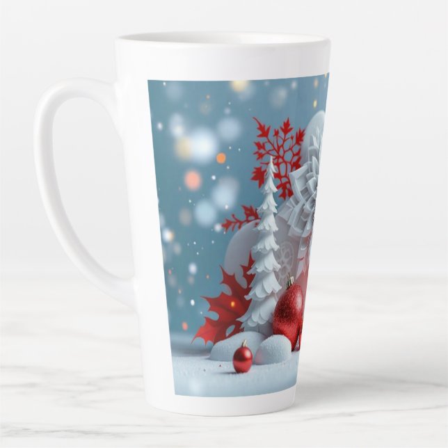 Caneca De Café Latte Composição Flor de Inverno (Esquerda)