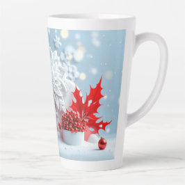 Caneca De Café Latte Composição Flor de Inverno