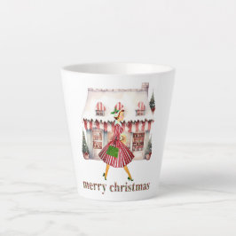 Caneca De Café Latte comprada de dama de Natal de 1950