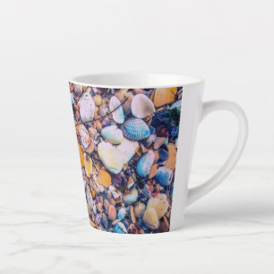 Caneca De Café Latte Conchas e bolhas