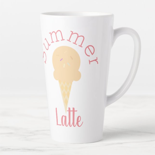 Caneca De Café Latte Cone de Sorvete de Verão Fofo e Confeitos (Direita)