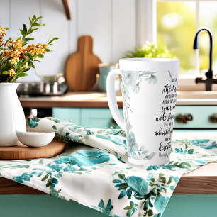 Caneca De Café Latte Confie no Senhor floral
