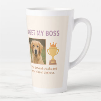 Caneca De Café Latte Conheça Meu Chefe - Foto Personalizada Engraçada