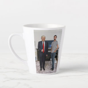 Caneca De Café Latte Conheceu o Presidente Donald Trump  Adicione Sua F