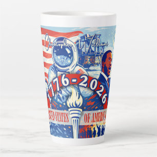 Caneca De Café Latte Conmemorativo 1776-2026 EUA Personalizado