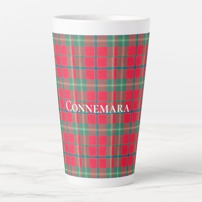 Caneca De Café Latte Connemara Ireland Tartan (Frente)