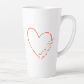 Caneca De Café Latte Consciencialização da Alergia ao Milho Coração