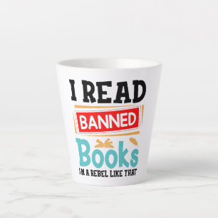 Caneca De Café Latte Conscientização de Livros Proibidos Rebelde da Lit