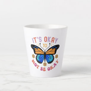 Caneca De Café Latte Conscientização sobre Saúde Mental Borboleta Monar
