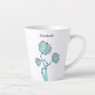Caneca De Café Latte Conselho Circuito Flores Mecânicas Geek Nome Meni