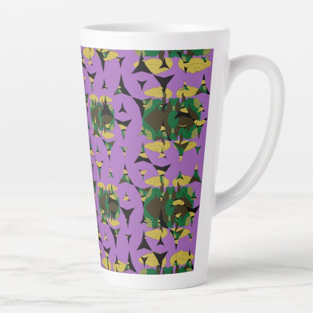 Caneca De Café Latte Contained Sky Flame Pinwheels (Direita)