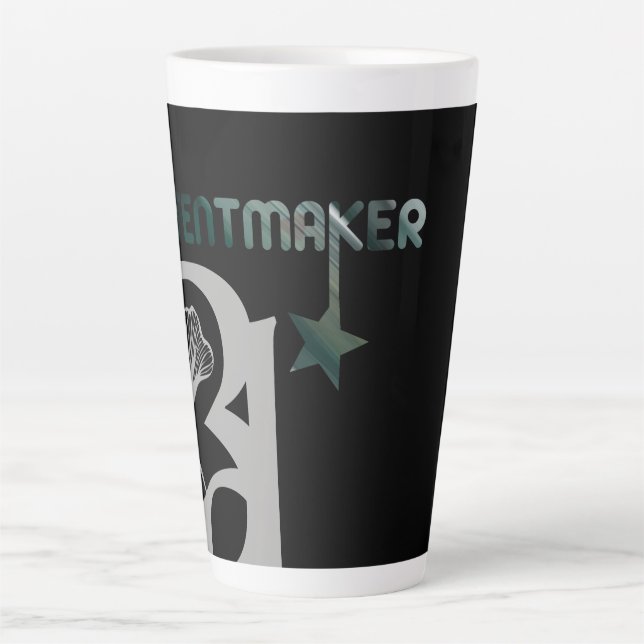 Caneca De Café Latte CONTENTMAKER Latte Mug Abstrato Interior Verde (Frente)