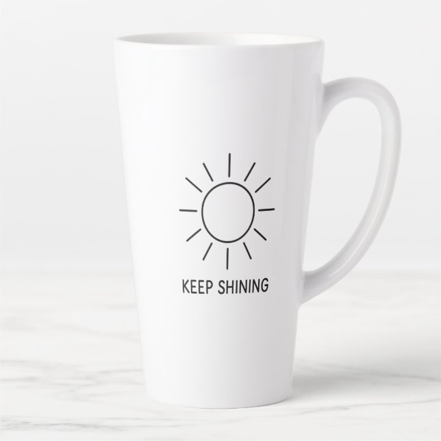Caneca De Café Latte Continue brilhando Design Sol (Direita)
