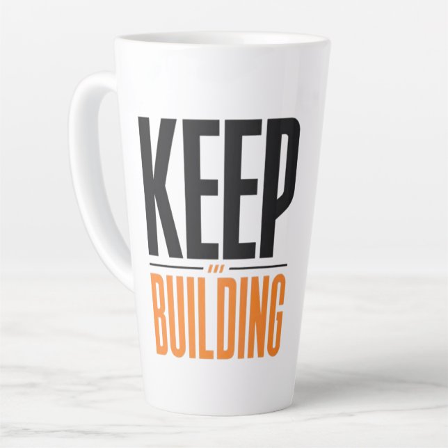 CANECA DE CAFÉ LATTE CONTINUE CONSTRUINDO (Ângulo esquerdo)