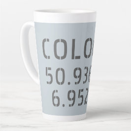 Caneca De Café Latte Coordenadas de Longitude do Latitude Colônia