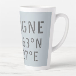 Caneca De Café Latte Coordenadas de Longitude do Latitude Colônia