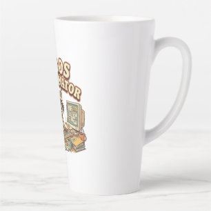 Caneca De Café Latte Coordenador de Caos Guaxinim Engraçado e Atarefado