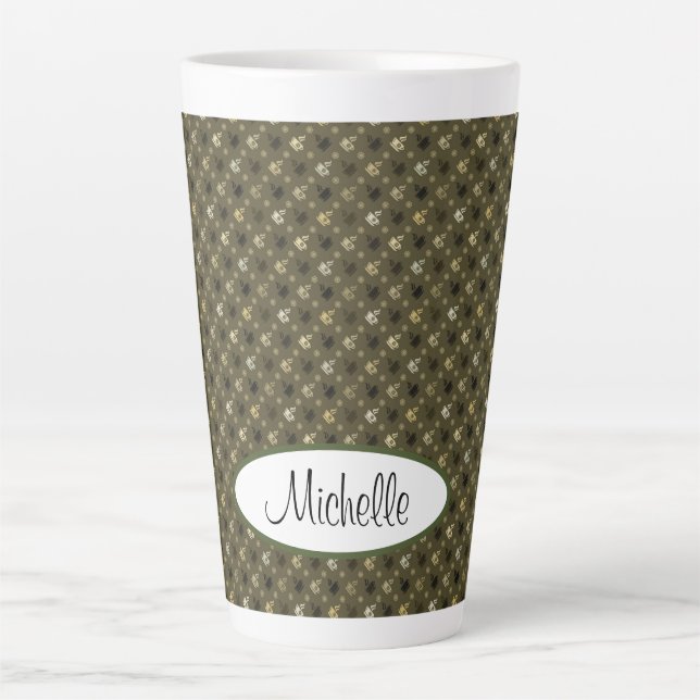 Caneca De Café Latte Copas de cacau (Frente)