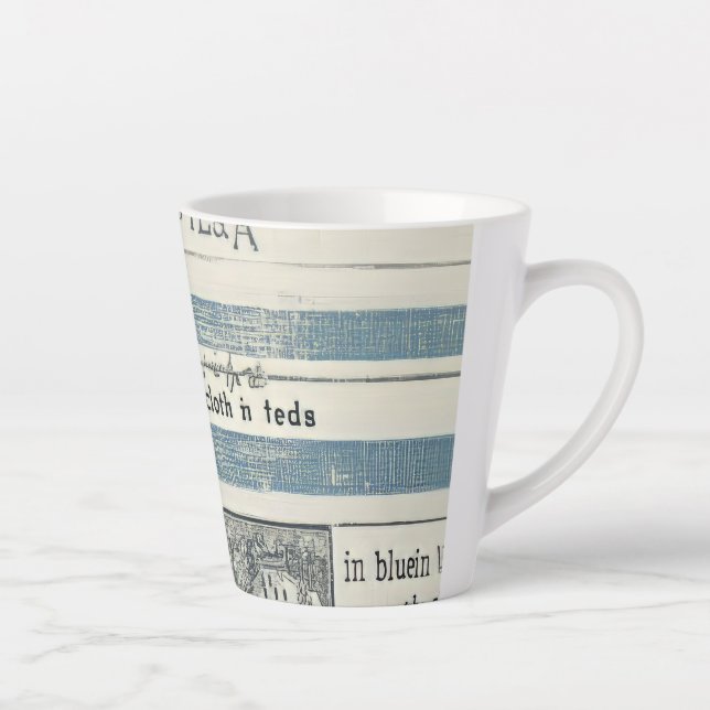 Caneca De Café Latte Copo de Café com Detalhes do Oceano (Direita)