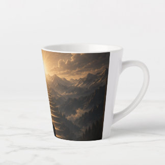 Caneca De Café Latte Copo de Café com Paisagem do Pôr do Sol nas Montan