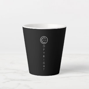 Caneca De Café Latte Copyright Modern Black Typografia