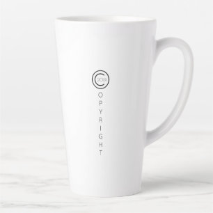Caneca De Café Latte Copyright Modern White Typografia