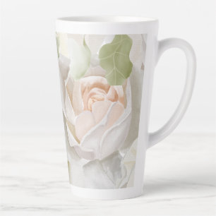 CANECA DE CAFÉ LATTE COR DA ÁGUA ROSA BRANCA