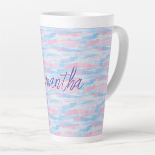 Caneca De Café Latte Cor da aquarela do pastel artístico