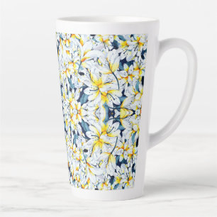 CANECA DE CAFÉ LATTE COR DE ÁGUA BRANCA E AZUL É LATTE MUG