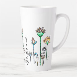 Caneca De Café Latte Cor-de-laranja rosa personalizada preto