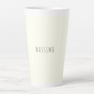Caneca De Café Latte Cor de Marfim Minimalista Simples Estética Moderna