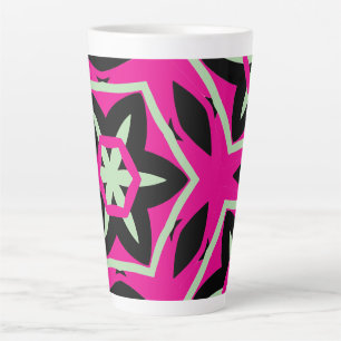 Caneca De Café Latte Cor de rosa preto preto a preto a negrito