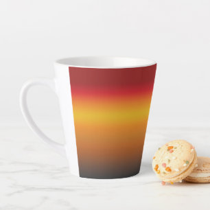Caneca De Café Latte Cor do Sol Gradiente Vibrante Vermelho Amarelo Ver