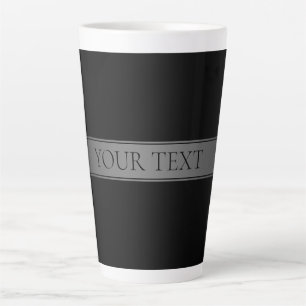 Caneca De Café Latte Cor Editável de Faixa de Gradiente Elegante Simple