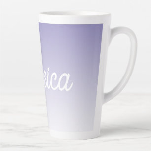 Caneca De Café Latte Cor Ombre Roxo Claro (Editável) & Seu Texto