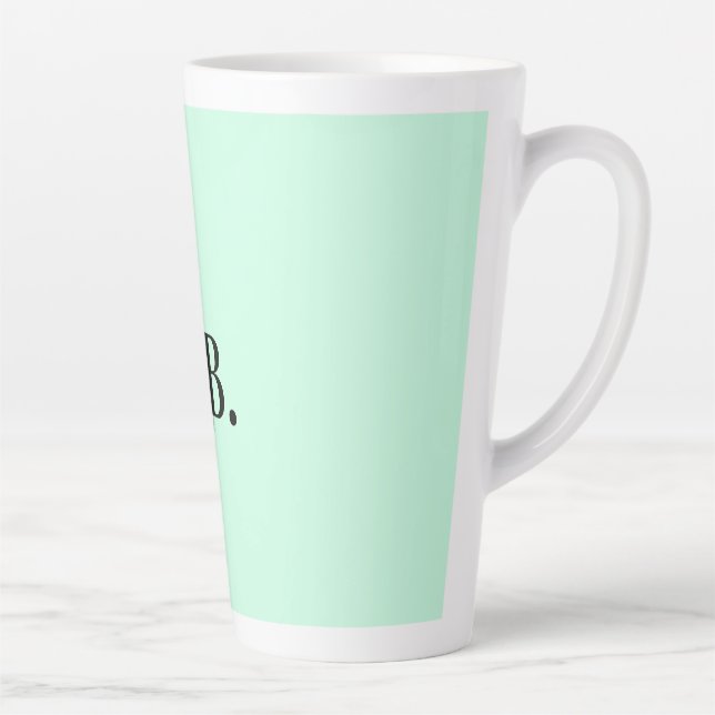 Caneca De Café Latte Cor simples sólida adicionar texto nome monograma (Direita)