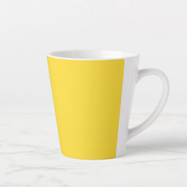 Caneca De Café Latte Cor Sólido Amarelo Sol | Elegante Clássico