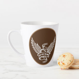 Caneca De Café Latte Coração Antigo Com Asas, O Amor Dá Asas a Você