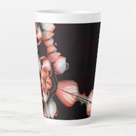Caneca De Café Latte "Coração branco em preto do sol"