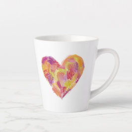 Caneca De Café Latte Coração cheio