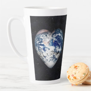 Caneca De Café Latte Coração da Terra