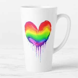Caneca De Café Latte Coração de Fusão O amor é o amor LGBTQIA+