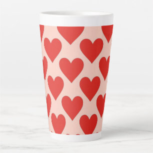 Caneca De Café Latte Coração vermelho, tradicional do dia dos namorados