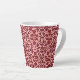 Caneca De Café Latte Corações Vermelho e Rosa