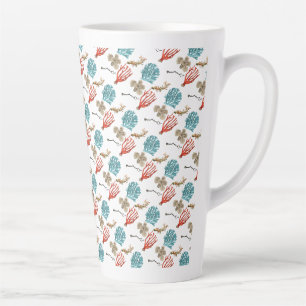 Caneca De Café Latte Corais