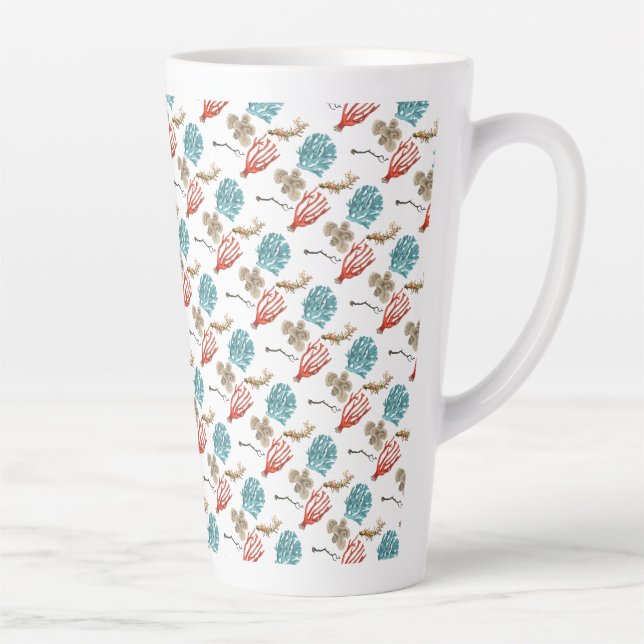 Caneca De Café Latte Corais (Direita)