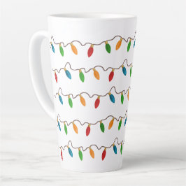 Caneca De Café Latte Corda de Luzes de Natal Colorida