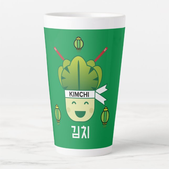 Caneca De Café Latte Coreano Kimich Healthy Cabbage Comidas Apr (Frente)